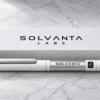 solvanta-labs-peptide-pen Silver and white Solvanta Labs research peptide pen with branded box